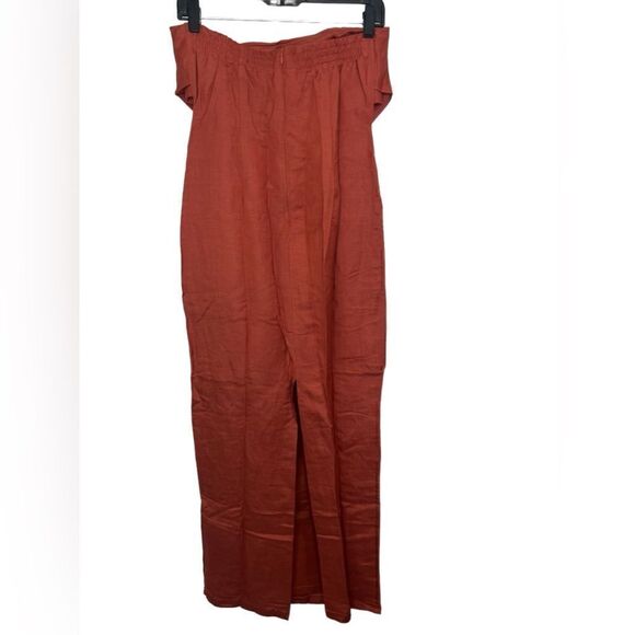 Rumer The Label x Revolve Chocolate Linen Blend Resortwear Roam Bandana Maxi - Picture 3 of 12